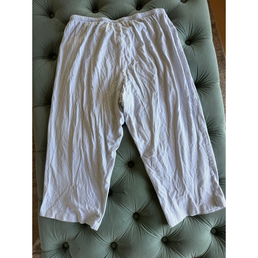 Ralph Lauren Monogrammed Striped Pajamas In Size Medium Blue & White 100 Cotton - Picture 8 of 8